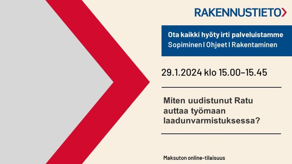 Webinaari 29.1.2024: Miten Uudistunut Ratu Auttaa Työmaan ...